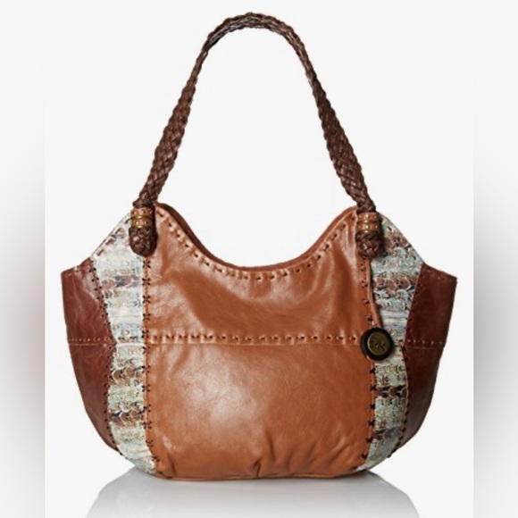 The Sak Indio Satchel Shoulder Bag, Feather Stripe - Picture 1 of 8